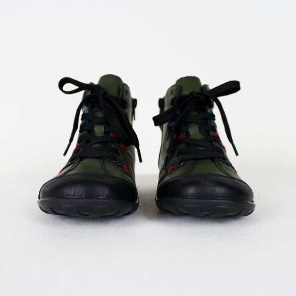 Reiker Green with Multicolour Accents Lace-up Ankle Boots - Picture 10 of 16